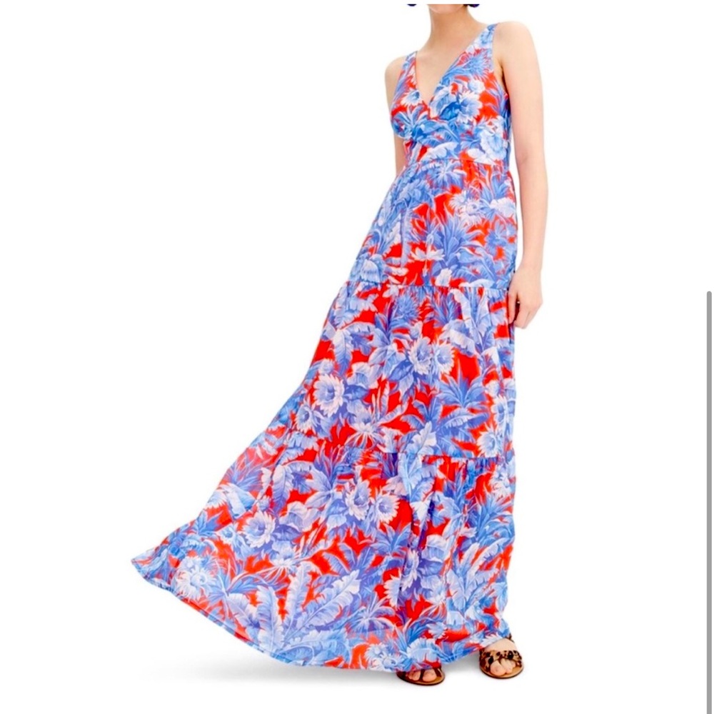 J. Crew Ratti Rio V-Neck Floral Maxi Dress